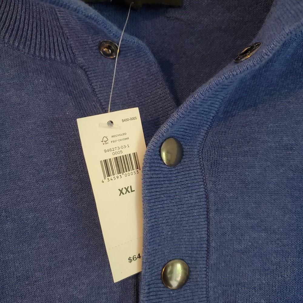 Banana‎ Republic Sweater Mens 2XL Blue Pullover Long Sleeve Cotton Shirt Casual - Picture 2 of 8